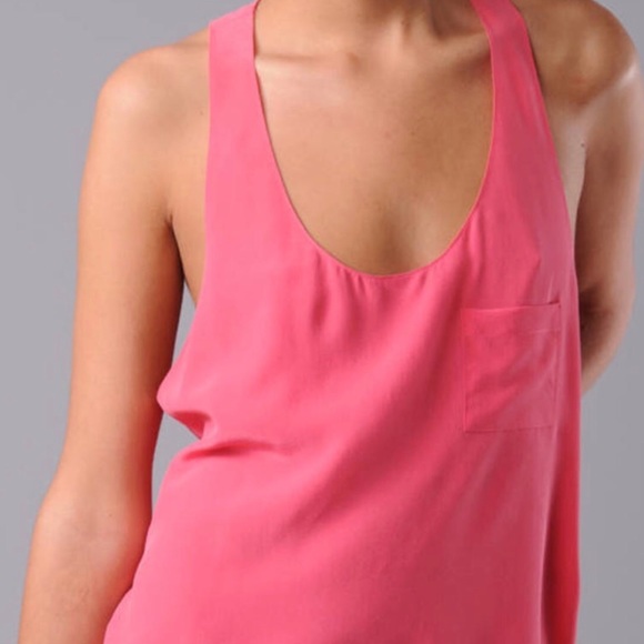 ALEXANDER WANG RACERBACK SILK POCKET TANK TOP - Picture 5 of 6